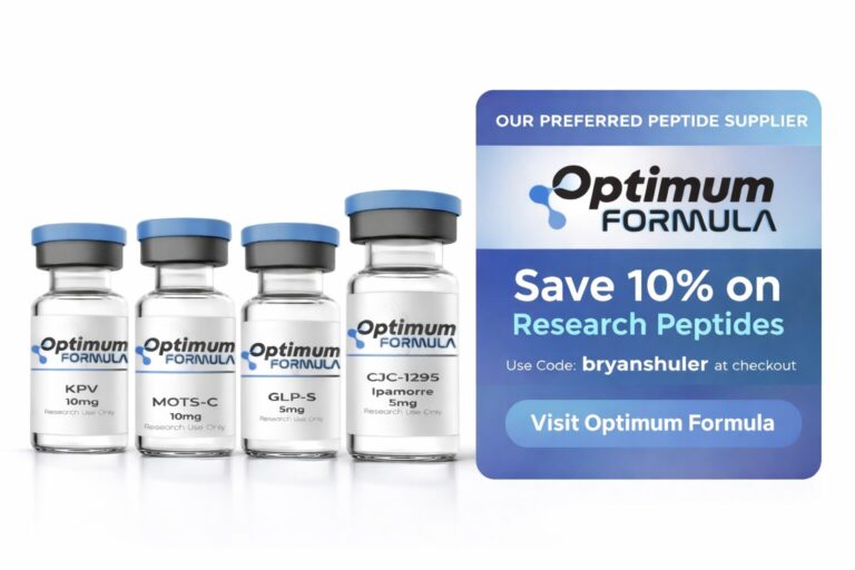 Research peptide stack examples including recovery, mitochondrial, and metabolic compounds