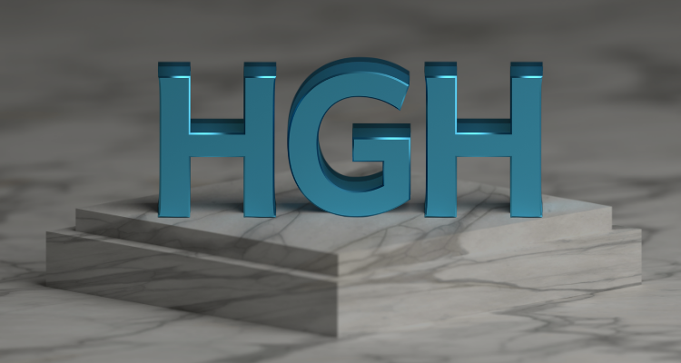 3D rendering of human growth hormone (HGH) concept symbolizing recovery and tissue repair