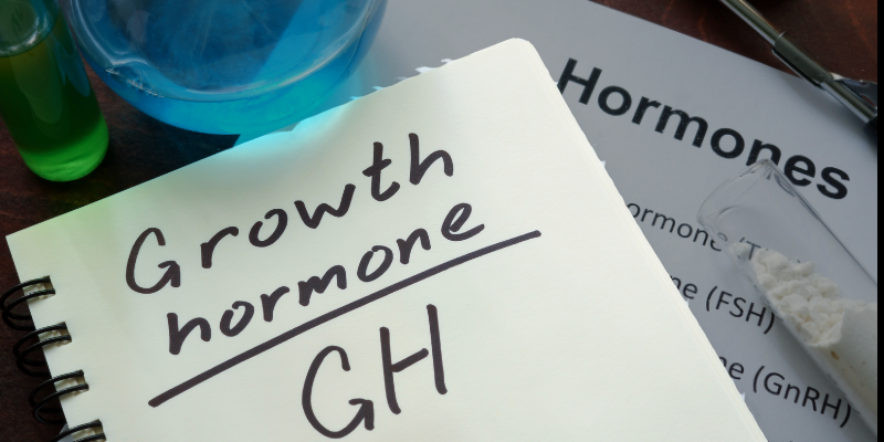 growth hormone after 40 illustrated with GH notes and laboratory hormone testing materials