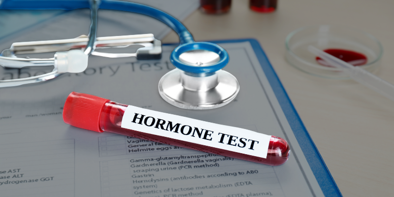 hormone blood test vial used to assess endocrine and metabolic health markers