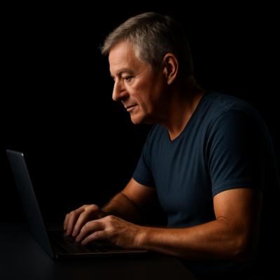 man scheduling fitness consultation over 40